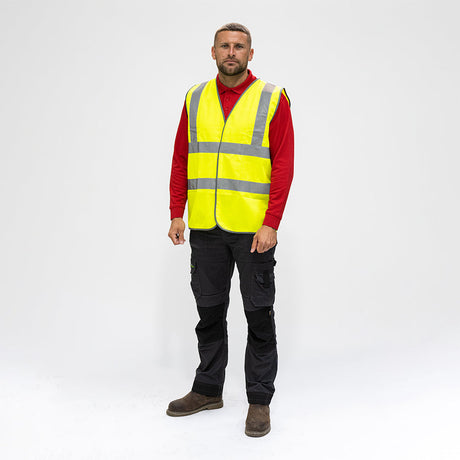 This is an image of Timco - Hi-Visibility Vest - Yellow X Large (1 Each Bag) HVVXL