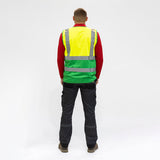 This is an image of Timco - Hi-Visibility Executive Vest - Yellow & Green X Large (1 Each Bag) HVVYGXL