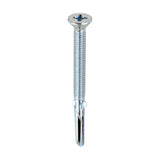 This is an image of Timco - Metal Construction Timber to Heavy Section Screws - Countersunk - Wing-Tip - Self-Drilling - Zinc 5.5 x 65mm - (200 PCS Box) HW65B