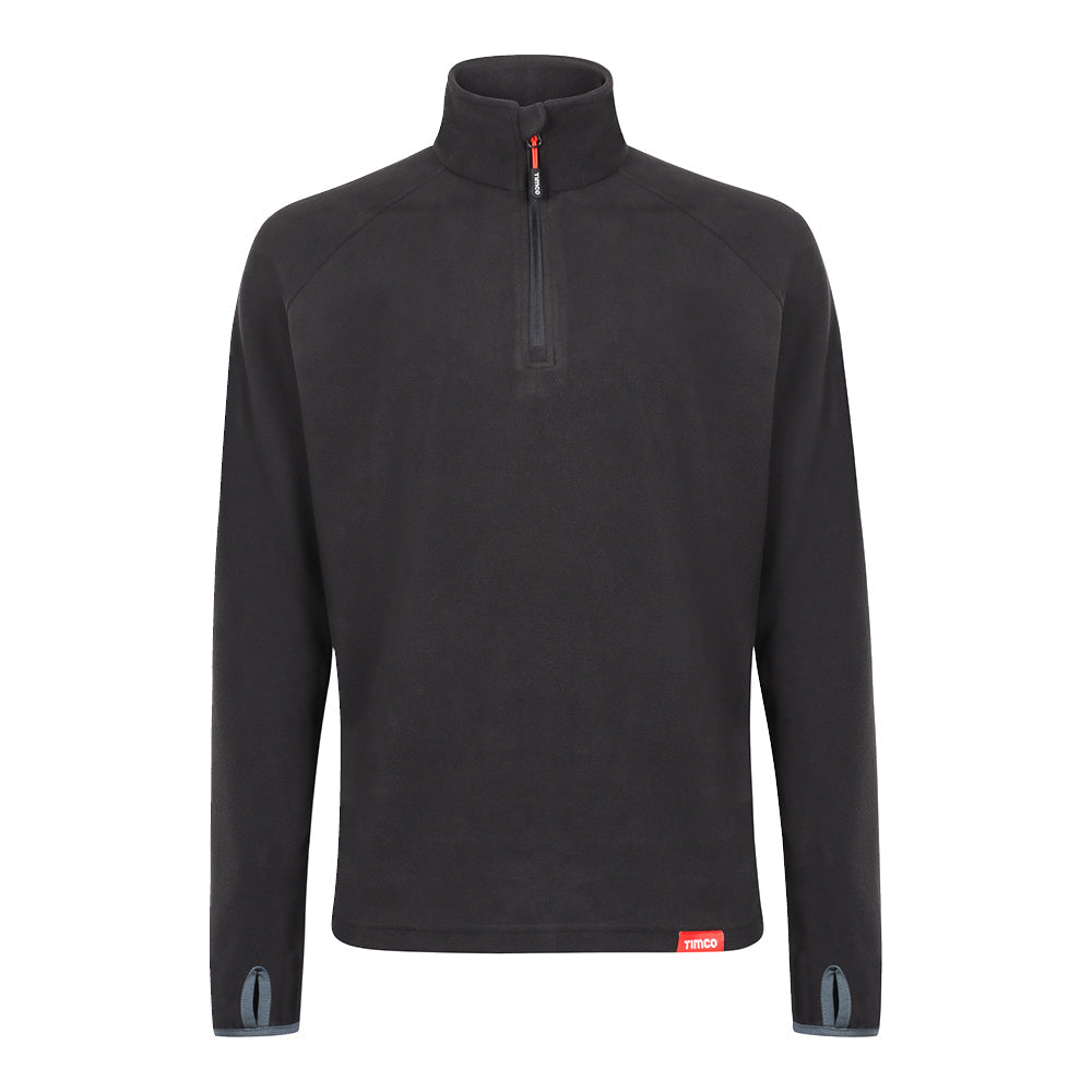 This is an image of Timco - Half Zip Overhead Fleece -Black Large (1 Each Bag) HZOFBL