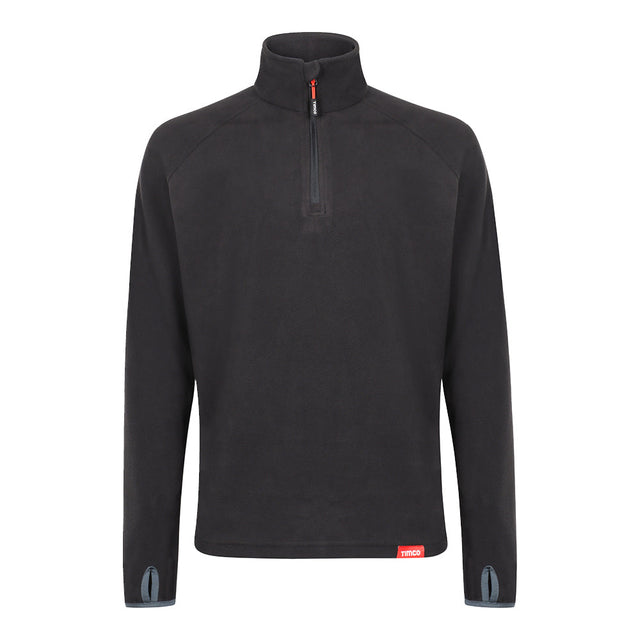 This is an image of Timco - Half Zip Overhead Fleece -Black Medium (1 Each Bag) HZOFBM