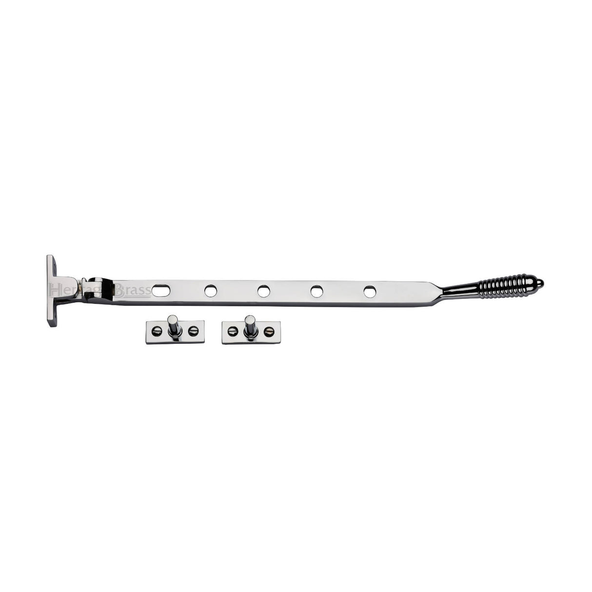 Heritage Brass - Casement Window Stay Reeded Design 12" Polished Chrome Finish