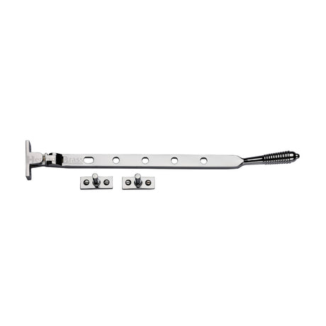 Heritage Brass - Casement Window Stay Reeded Design 12" Polished Chrome Finish