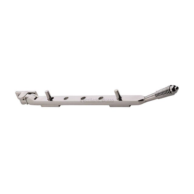 Heritage Brass - Casement Window Stay Reeded Design 12" Polished Nickel Finish