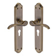 Heritage Brass - Door Handle for Euro Profile Plate Verona Long Design Antique Brass finish-mm825-at