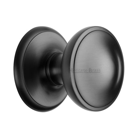 High quality image of Heritage Brass - Round Centre Door Knob 3" Matt Black finish | Sku. v900-bkmt | available to order from Trade Door Handles in Kendal.