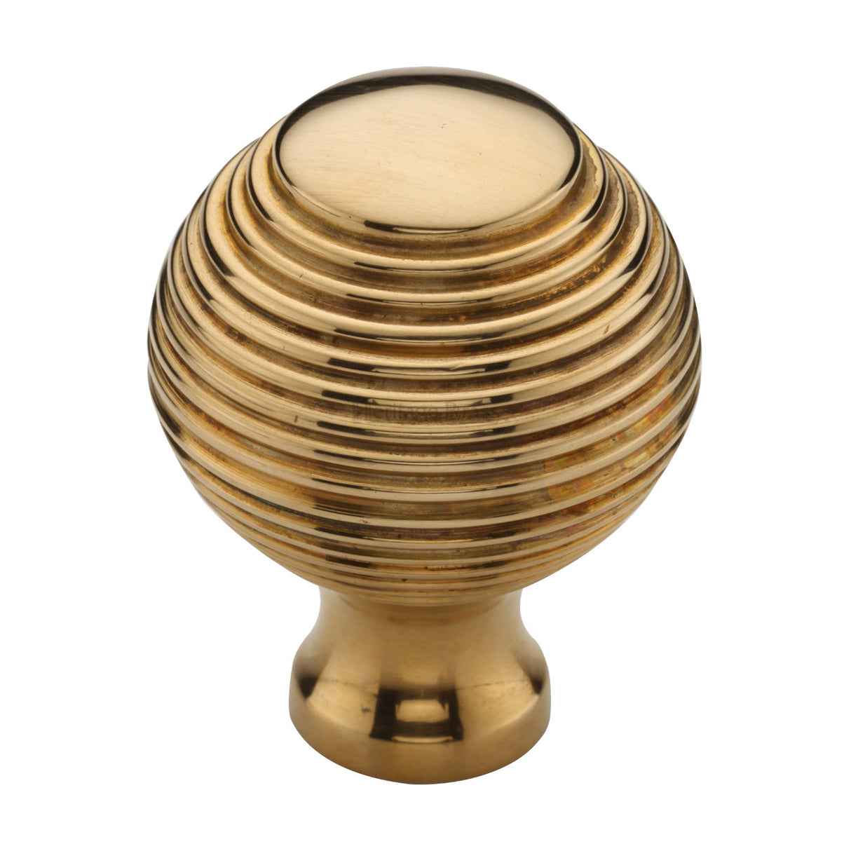 Heritage Brass Cabinet Knob Reeded Design 38mm Unlacquered Brass finish