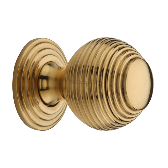 Heritage_Brass_Cabinet_Knob_Reeded_Design_38mm_Unlacquered_Brass_finish_V973 38-ULB