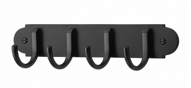 Heritage Brass Coat Hooks on Plate 226mm Matt Black Finish