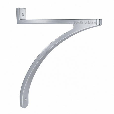 Heritage Brass Curved Shelf Bracket 10 x 10 Satin Chrome Finish