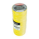 This is an image of Timco - PVC Insulation Tape - Yellow 25m x 18mm (10 PCS Roll Pack) PCSITYELLOW