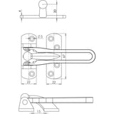 Technical drawing of of Frelan - Jedo Security Door Guards Polished Chrome Sku. J3003PC