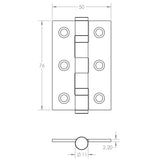 Technical drawing of of Frelan - Complete Bloom Door Handle Pack - Internal Doors - Black Sku. JE-B5B3-MB
