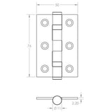 Technical drawing of of Frelan - Complete Hex Door Handle Pack - Bathroom - Black Sku. JE-C5B3-MB