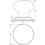 Technical drawing of of Frelan - Jedo Porcelain Mortice Door Knobs White Sku. JC10