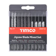 This is an image of Timco - Mixed Jigsaw Set - Wood & Metal Cutting - High Carbon Steel & HSS Blades Mixed (10 Pieces Case) JIGSET10