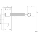 Technical drawing of of Frelan - Nero T-Bar Door Handles on Lockplate Black Sku. JMB101