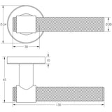 Technical drawing of of Frelan - Nero T-Bar Knurled Black Door Handle Sku. JMB105