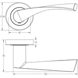 Technical drawing of of Frelan - Nero Vecta Black Door Handle Sku. JMB501