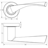 Technical drawing of of Frelan - Twirl Black Door Handle Sku. JMB504
