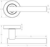 Technical drawing of of Frelan - Petra Black Door Handles Sku. JMB508
