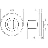 High quality image of Frelan - Standard Bathroom Turn & Release with Indicator 52mm x 5mm - Grade 304 | Sku. fh-jss05 | Trade Door Handles.