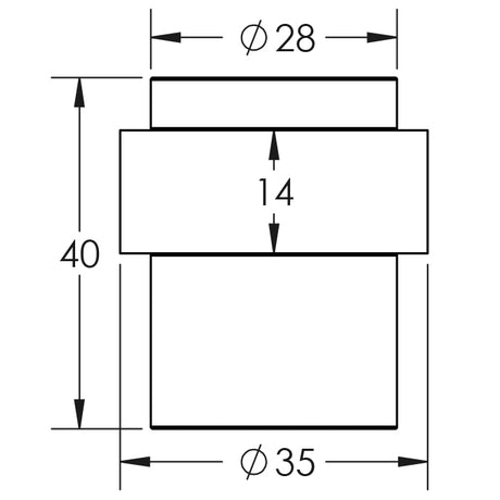 High quality image of Frelan - Cylinder Door Stop - Grade 304 Satin Stainless Steel | Sku. fh-jss06 | Trade Door Handles.