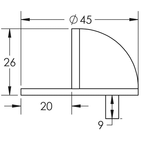 High quality image of Frelan - Oval Door Stop - Grade 304 Satin Stainless Steel | Sku. fh-jss08 | Trade Door Handles.