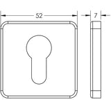 High quality image of Frelan - Euro Profile Square Escutcheon - Grade 304 Satin Stainless Steel | Sku. fh-jss11 | Trade Door Handles.