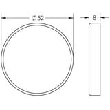 Technical drawing of of Frelan - Stainless Steel Blank Escutcheons 52x8mm Satin Stainless Steel Sku. JSS14B