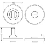 Technical drawing of of Frelan - Stainless Steel Standard Turns & Releases without Indicator Grade 201 52x8mm Satin Stainless Steel Sku. JSS225