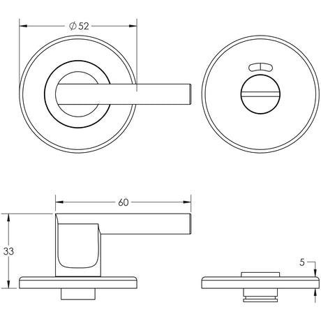High quality image of Frelan - Easy Turn & Release 52mm x 5mm with Indicator - Stainless Stainless Ste | Sku. fh-jss354 | Trade Door Handles.
