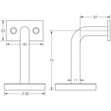 High quality image of Frelan - Handrail Bracket - Grade 304 Satin Stainless Steel | Sku. fh-jss85h | Trade Door Handles.