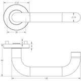 High quality image of Frelan - SSS Grade 4 return to door lever on rose | Sku. fh-jss134 | Trade Door Handles.