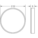 Technical drawing of of Frelan - Stainless Steel Blank Escutcheons Grade 201 52x8mm Satin Stainless Steel Sku. JSS24B