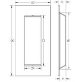 Technical drawing of of Frelan - Stainless Steel Flush Pulls 100x50mm Satin Stainless Steel Sku. JSS428B