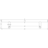 Technical drawing of of Frelan - Stainless Steel Cranked Pull Handles 600x32mm Satin Stainless Steel Sku. JSS519A