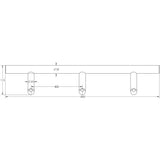 Technical drawing of of Frelan - Stainless Steel Cranked Pull Handles 1800x32mm Satin Stainless Steel Sku. JSS519C