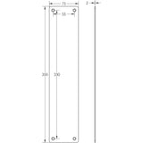Technical drawing of of Frelan - Stainless Steel Finger Plates 350x75mm Satin Stainless Steel Sku. JSS81