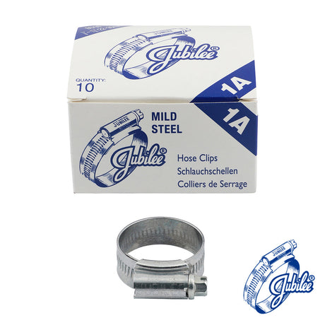 This is an image of Timco - Jubilee Clip Mild Steel - 1AMS 22 - 30mm - (10 PCS Box) JUB1AMS