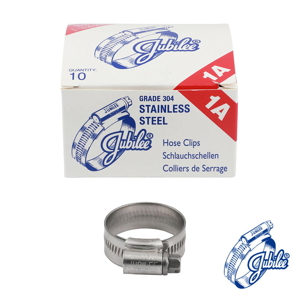 This is an image of Timco - Jubilee Clip Stainless Steel - 1ASS 22 - 30mm - (10 PCS Box) JUB1ASS