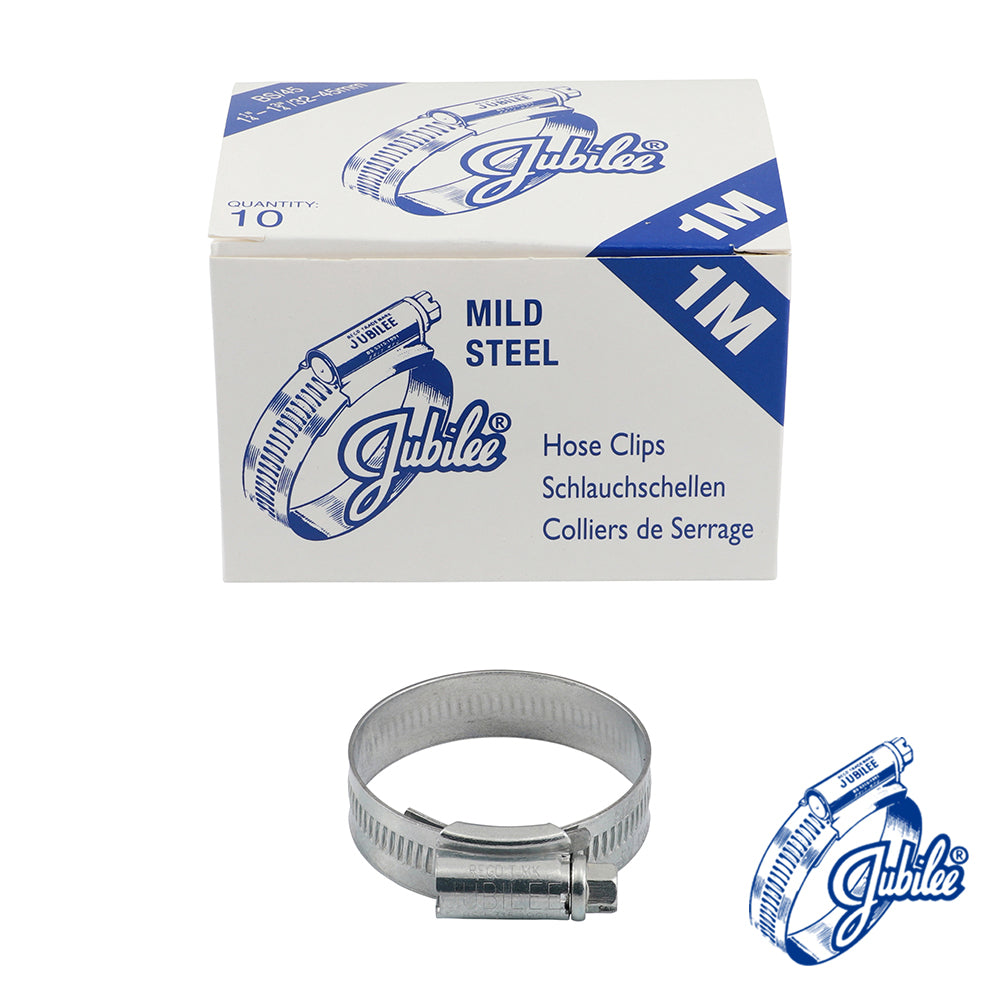This is an image of Timco - Jubilee Clip Mild Steel - 1MMS 32 - 45mm - (10 PCS Box) JUB1MMS