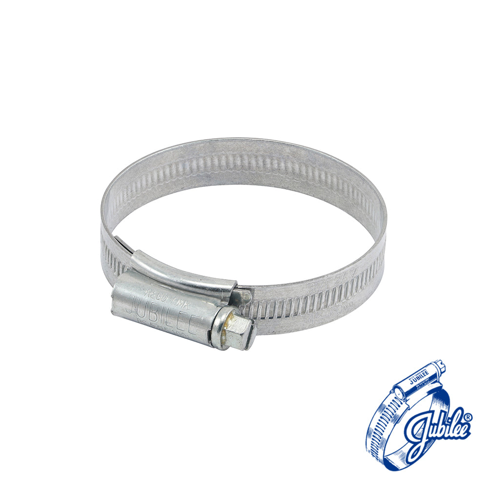 This is an image of Timco - Jubilee Clip Mild Steel - 2XMS 45 - 60mm - (10 PCS Box) JUB2XMS