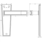 Technical drawing of of Frelan - Deco Door Handle on Latchplate Polished Chrome Sku. JV254PC