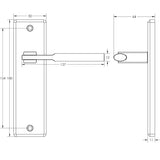 Technical drawing of of Frelan - Delta Suite Door Handles on Latchplate Polished Chrome Sku. JV3013PC