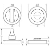 Technical drawing of of Frelan - Jedo Designer Turns & Releases 50mm Round Rose no Indicator 50x10mm Brass Finish Sku. JV422PVD