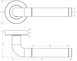 Technical drawing of of Frelan - Twin Door Handle on Rose Polished Chrome/Satin Chrome Sku. JV430PCSC
