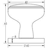 Technical drawing of of Frelan - Classic Antique Brass Mortice Knob Sku. JV801AB