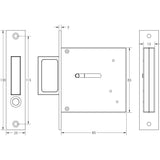 Technical drawing of of Frelan - Jedo Sliding Door Edge Pull Satin Stainless Steel Sku. JV820SSS