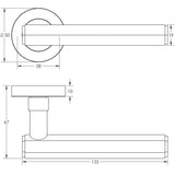 Frelan - Hex Lever on Round Rose - Satin Nickel